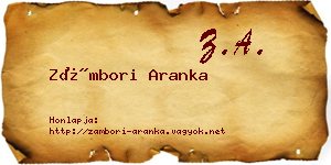 Zámbori Aranka névjegykártya