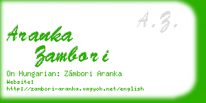 aranka zambori business card